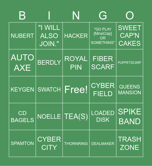 CHAPTER 2: CYBER WORLD Bingo Card