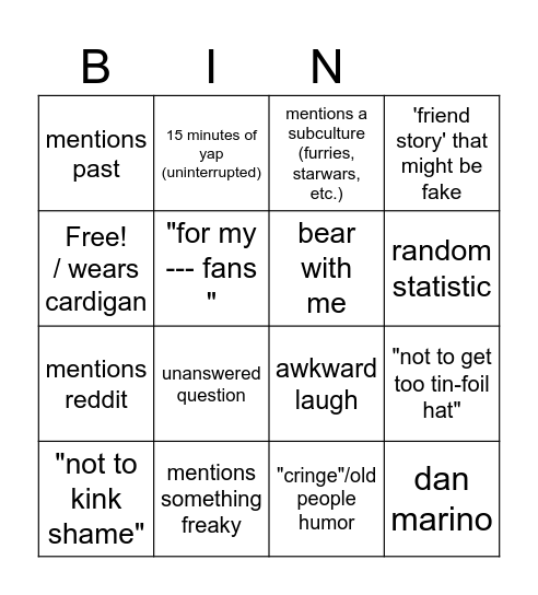 WW Bingo Card