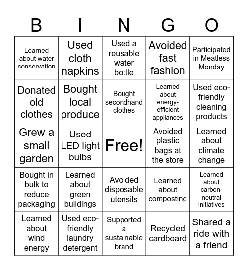 ROUND 2 Bingo Card