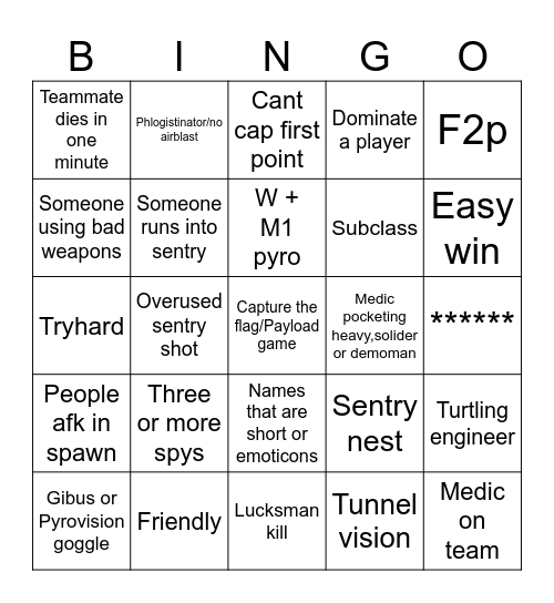 tf2 bingo Card