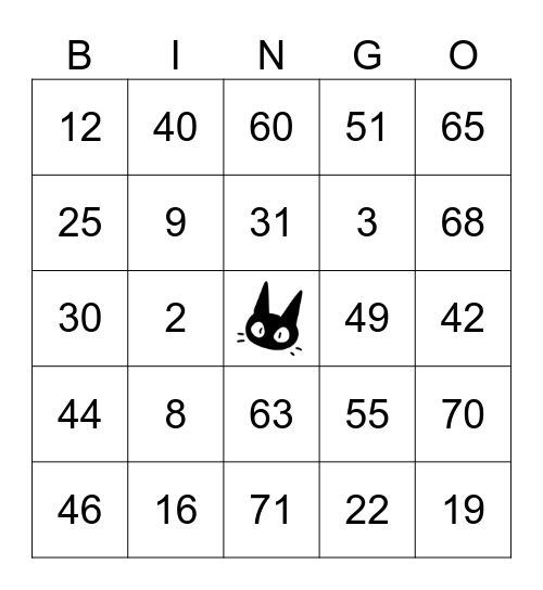 STAR BINGO Card