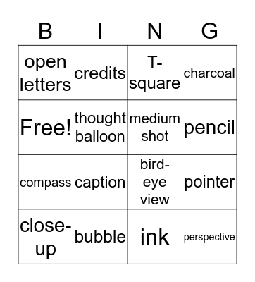 The Comic Strip Bingo Card