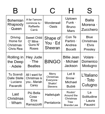 Raiffeisen Musik-Bingo Card