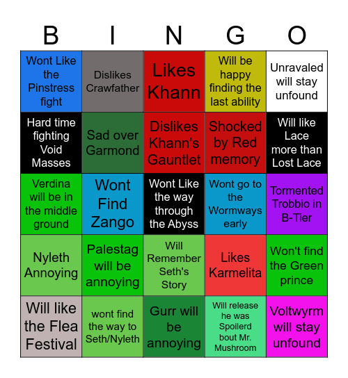 Iosefka Bingo Card