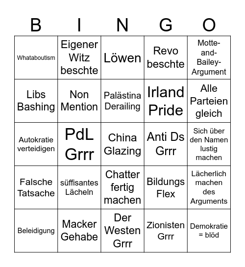 Rote Sonne Bingo Card