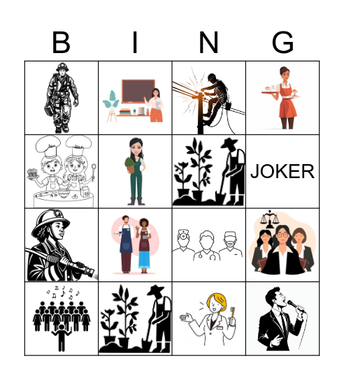1.1 Les Professions Bingo Card
