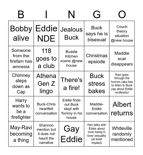 Clo S9 Bingo Card