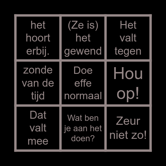 WOORD BINGO betterdutch Bingo Card