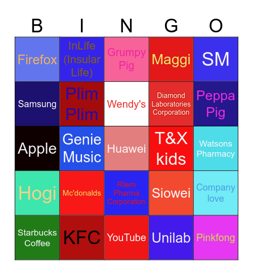 Logos Bingo Card