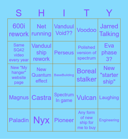 CitizenCon Bingo Card