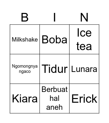 ZEI's Bingo! Bingo Card