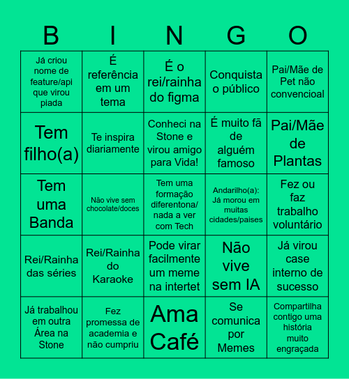 Tribo Engajamento Bingo Card