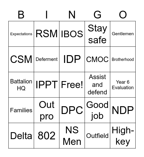 CO Bingo Card