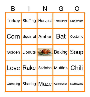 LDV Fall Bingo Card