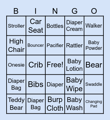 Baby Bingo Card