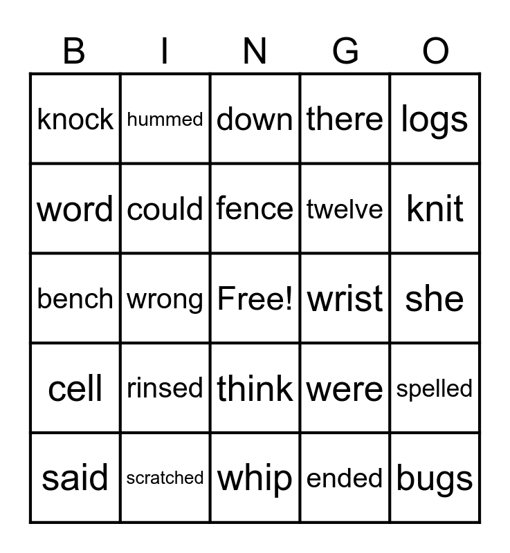 2nd grade - Unit 1 Review Bingo Card