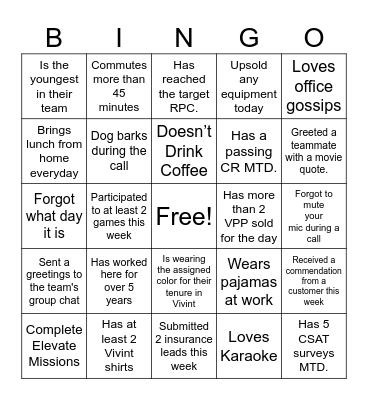 Customer Service Week 2025 Bingo Card