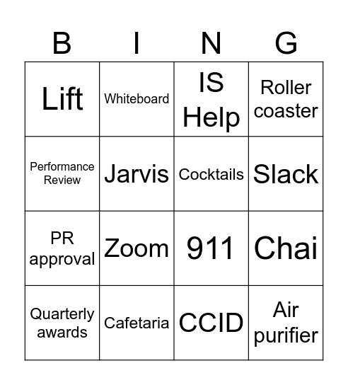 TEST Bingo Card