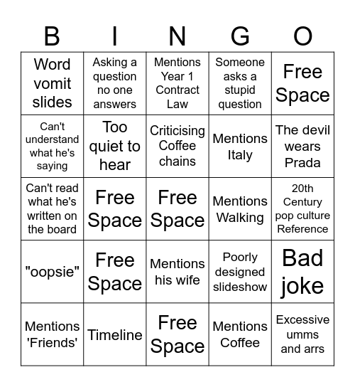 luca siliquini-cinelli lecture bingocard Bingo Card