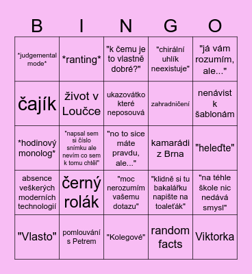 VÍCHA BINGO Card