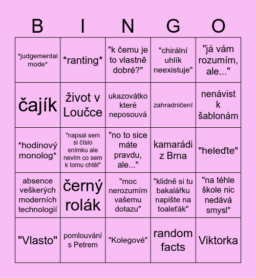 VÍCHA BINGO Card