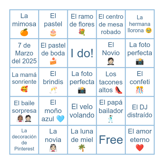 Fernanda's Bridal Brunch Bingo Card