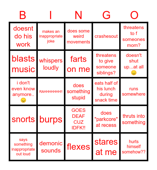 Anthony bingo🎀 Bingo Card