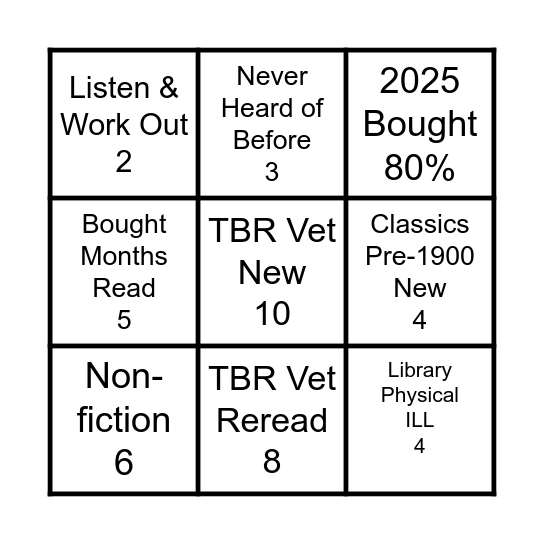Book Quarter Bingo Card