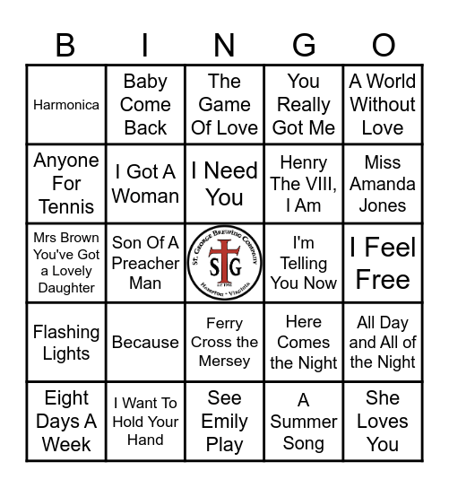 STG BRITISH INVASION Bingo Card