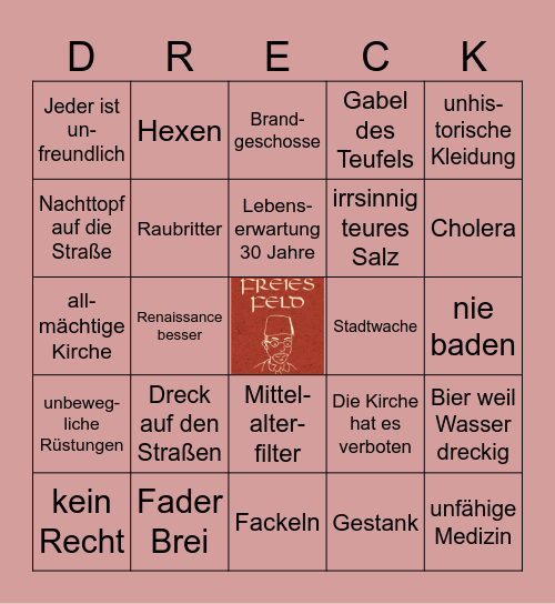 Geschichtsfenster Mittelalterdreckbingo Card