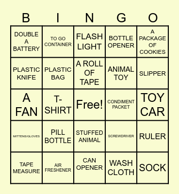 SCAVENGER HUNT BINGO #6 Bingo Card
