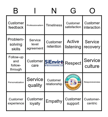 Customer Service Bingo Card
