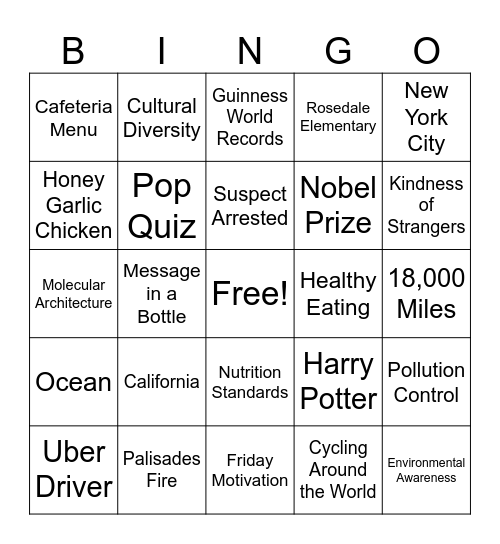 CNN 10 10/9/25 Bingo Card
