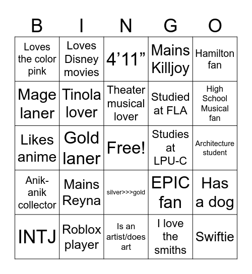 Zen's Bingo Card