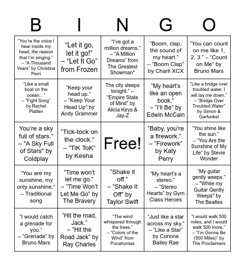 Figurative Language Bingo Card