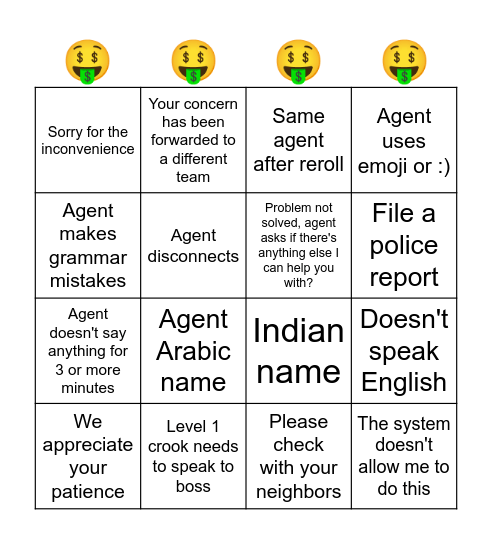 Amazon Support Bingo v2 Bingo Card