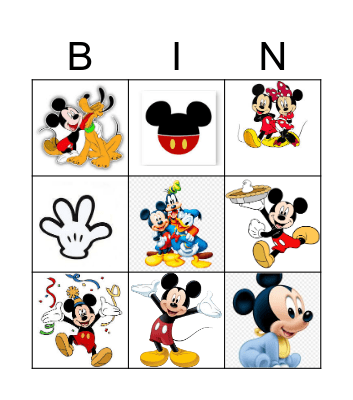 Happy Birthday Mickey Bingo Card
