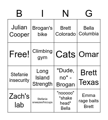 G-Block BING Bingo Card