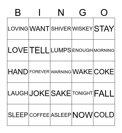 luister bingo Card