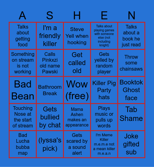 Ashen Bingo Card