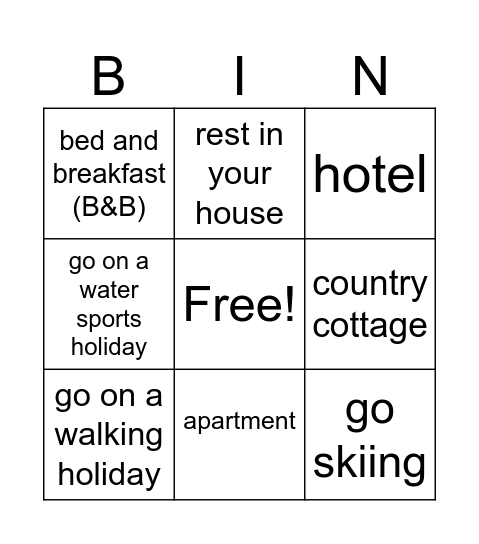 Summer fun! Bingo Card