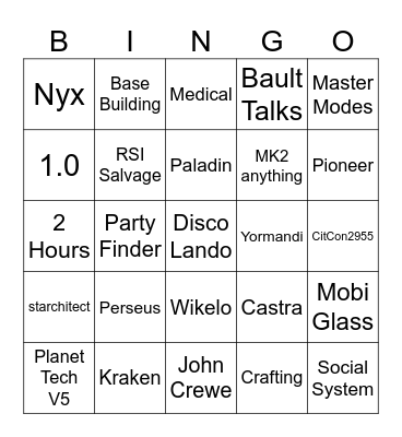 Oi Cit Con Bingo Card