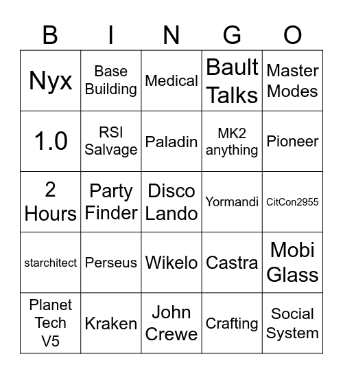 Oi Cit Con Bingo Card