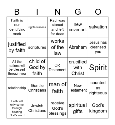 Pastor Bingo Card
