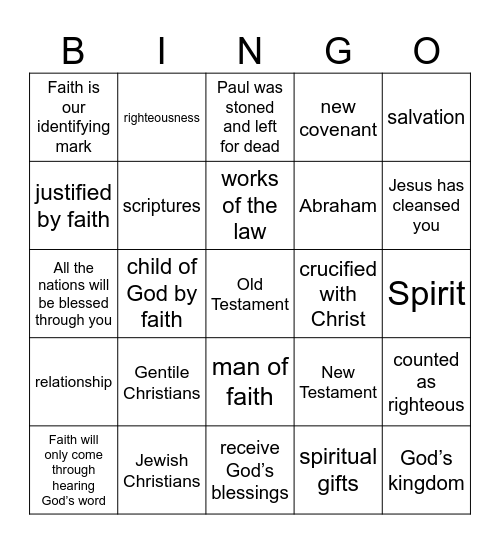 Pastor Bingo Card