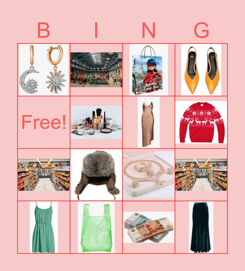 Shopping Bingo Card