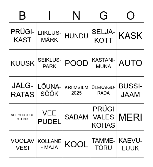 MATKARAJA BINGO Card