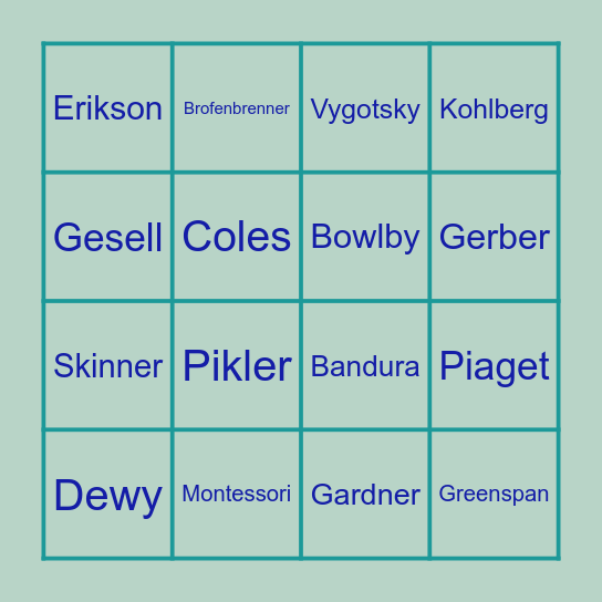 Theorist Guess Who Bingo Card