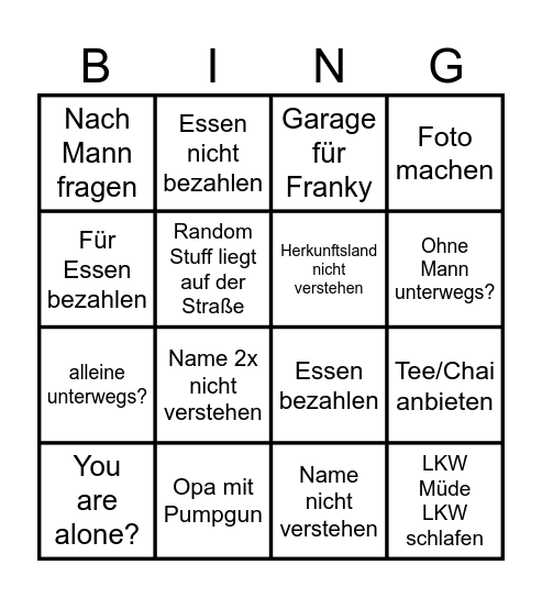 Itchi Boots Bingo Card