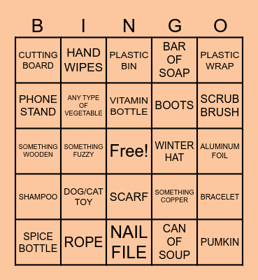 SCAVENGER HUNT BINGO #3 Bingo Card